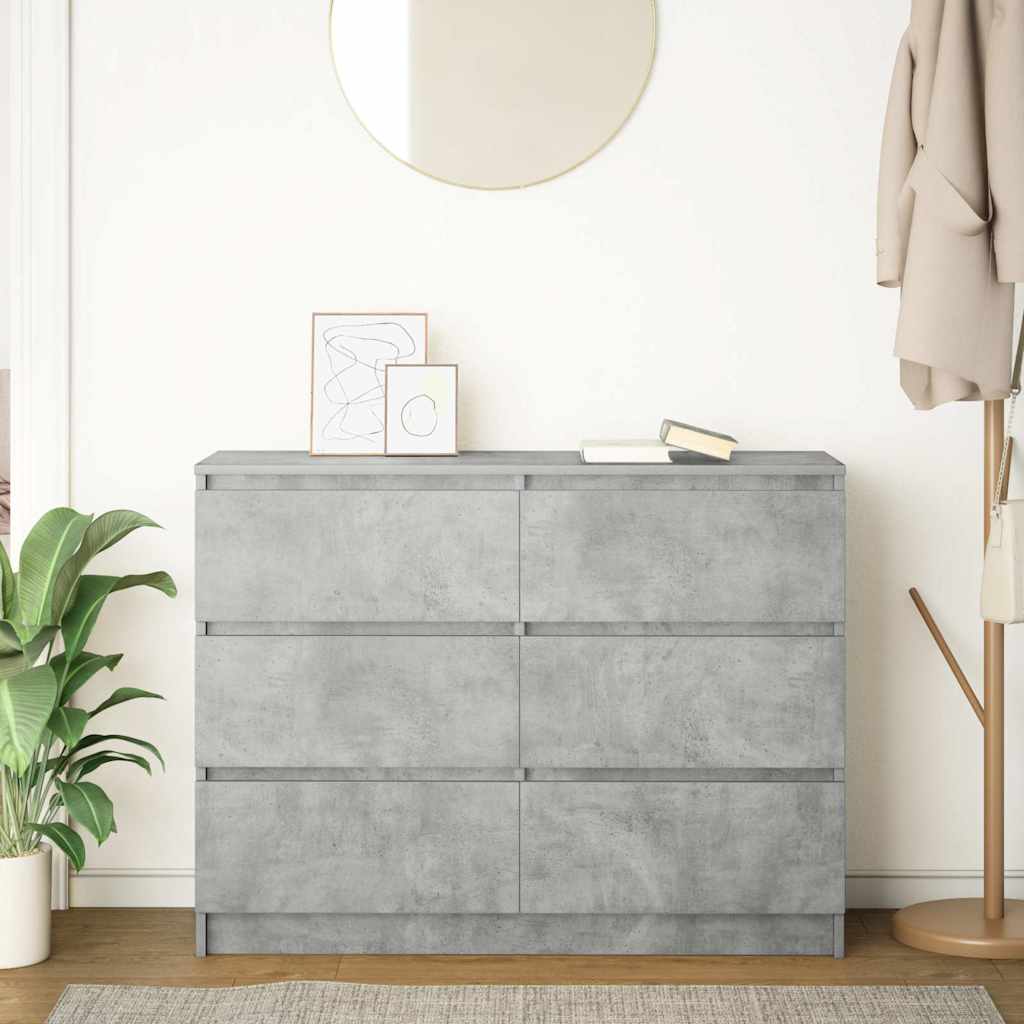 Komoda beton siva 100x35x76 cm konstruirano drvo