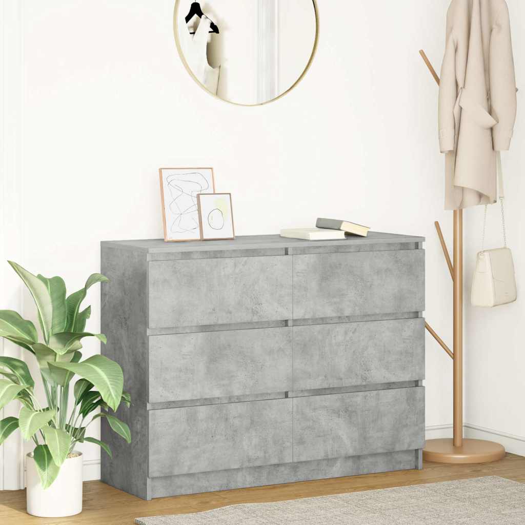 Komoda beton siva 100x35x76 cm konstruirano drvo