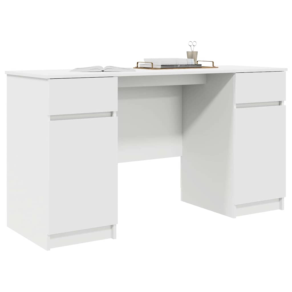 Stol s ladicama Bijelo 140 x 49 x 76 cm Konstruirano drvo