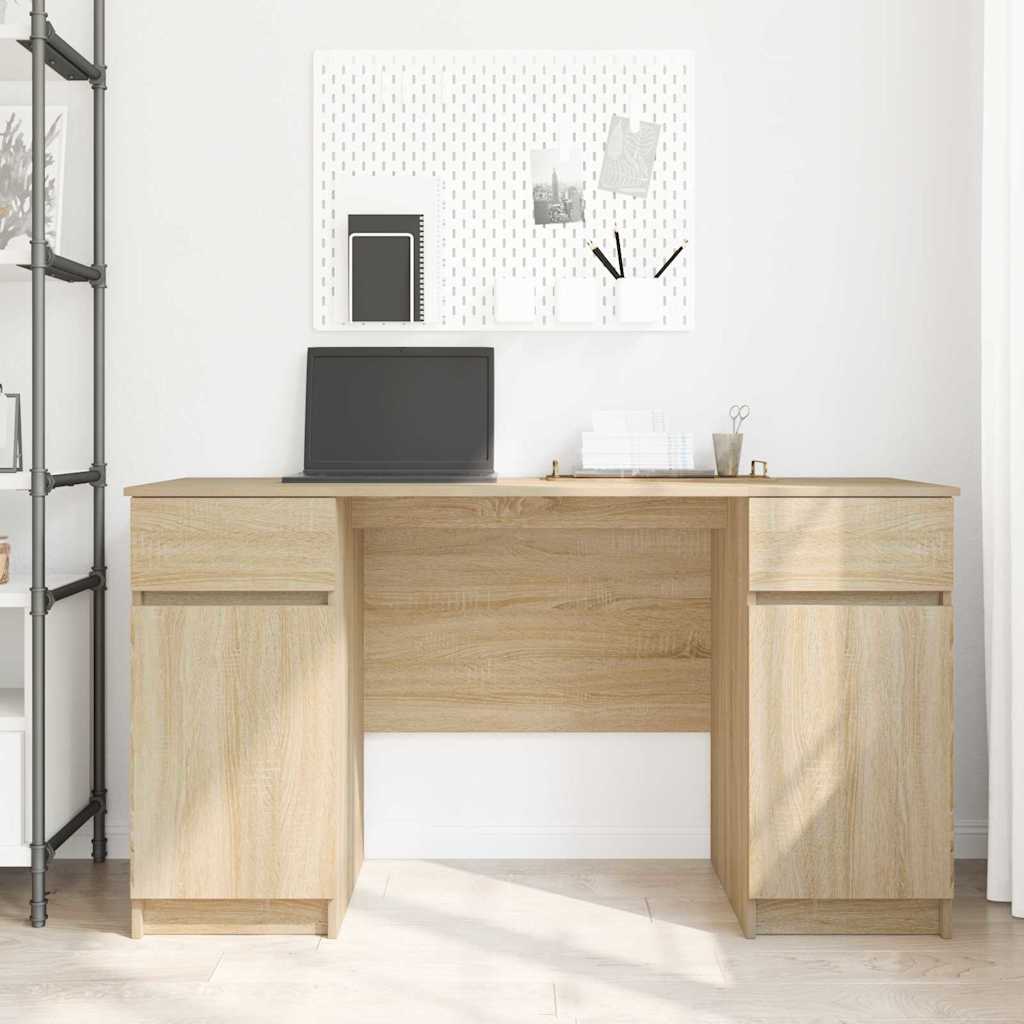 Stol s ladicama sonoma hrast 140 x 49 x 76 cm Konstruirano drvo