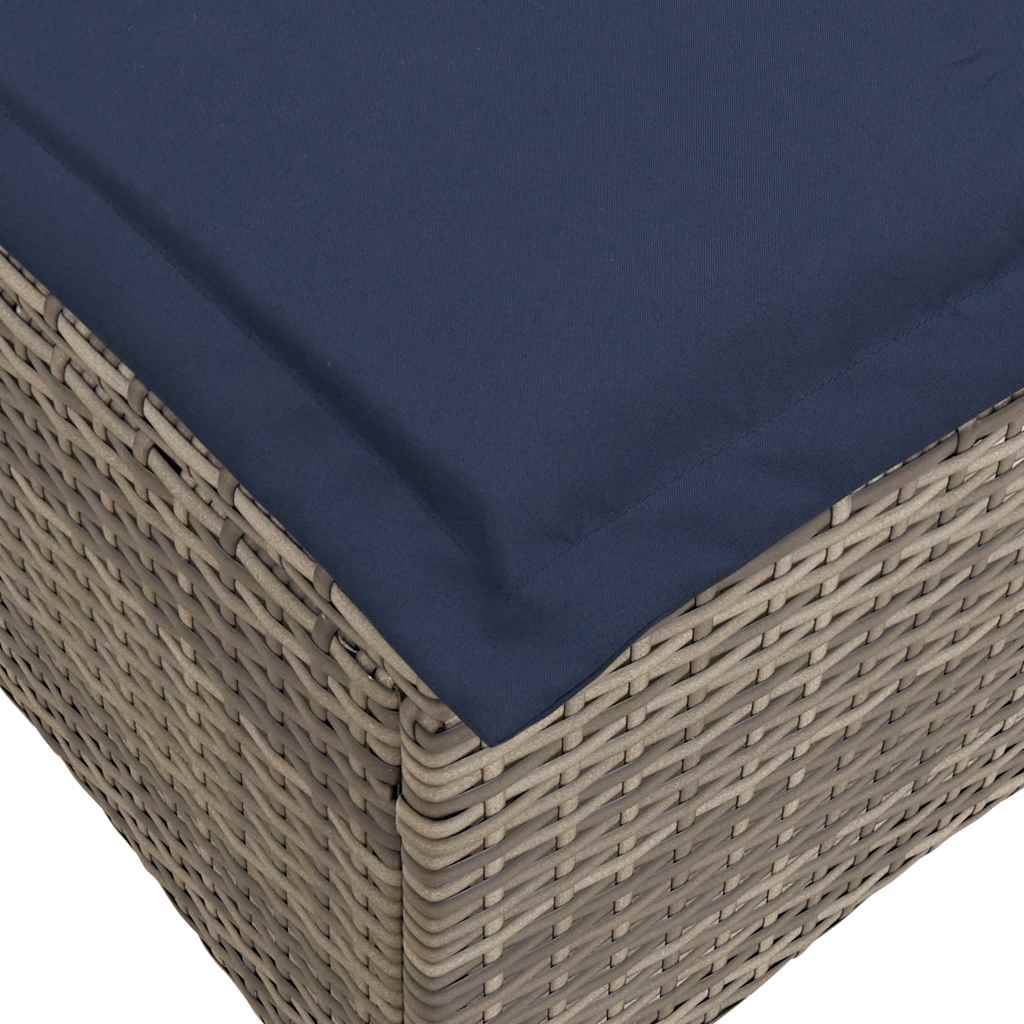 Vrtni tabure s jastucima 2 kom sivi 55x55x36 cm poliratan