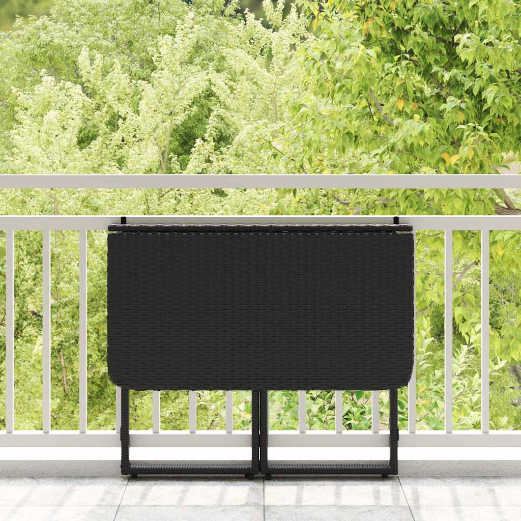 Sklopivi vrtni stol crni 90x51x75 cm poli ratan