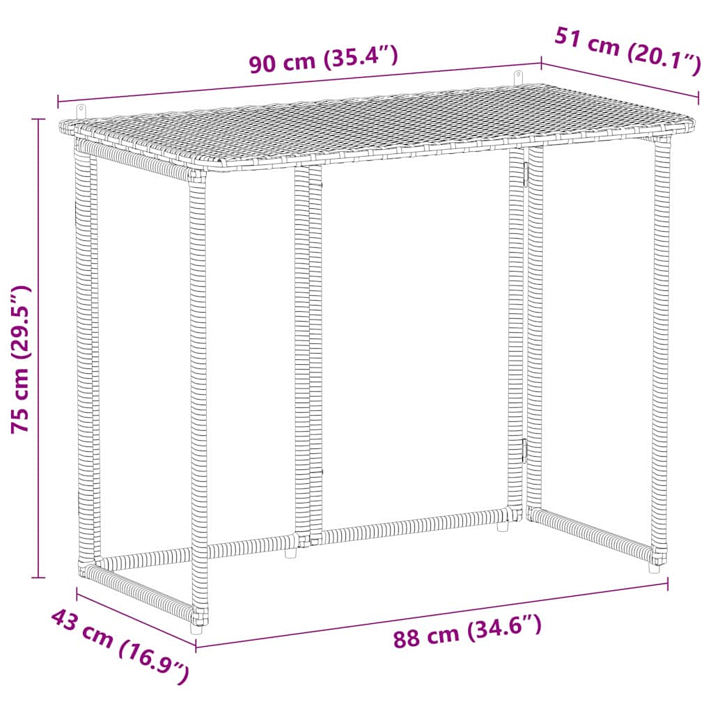 Sklopivi vrtni stol bež 90x51x75 cm poliratan