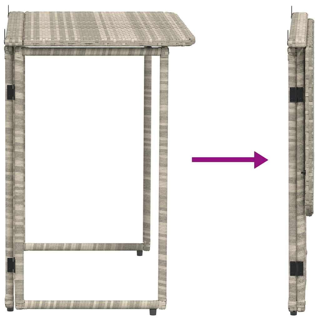 Sklopivi vrtni stol svijetlo sivi 90x51x75 cm poliratan