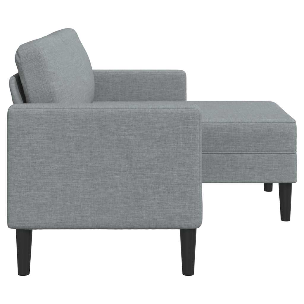 Dvosjed s ležaljkom L-oblika svijetlo siva 125 cm tkanina
