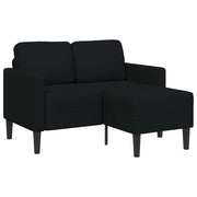 Sofa 2-sjed s ležaljkom u obliku slova L, crna tkanina 125 cm