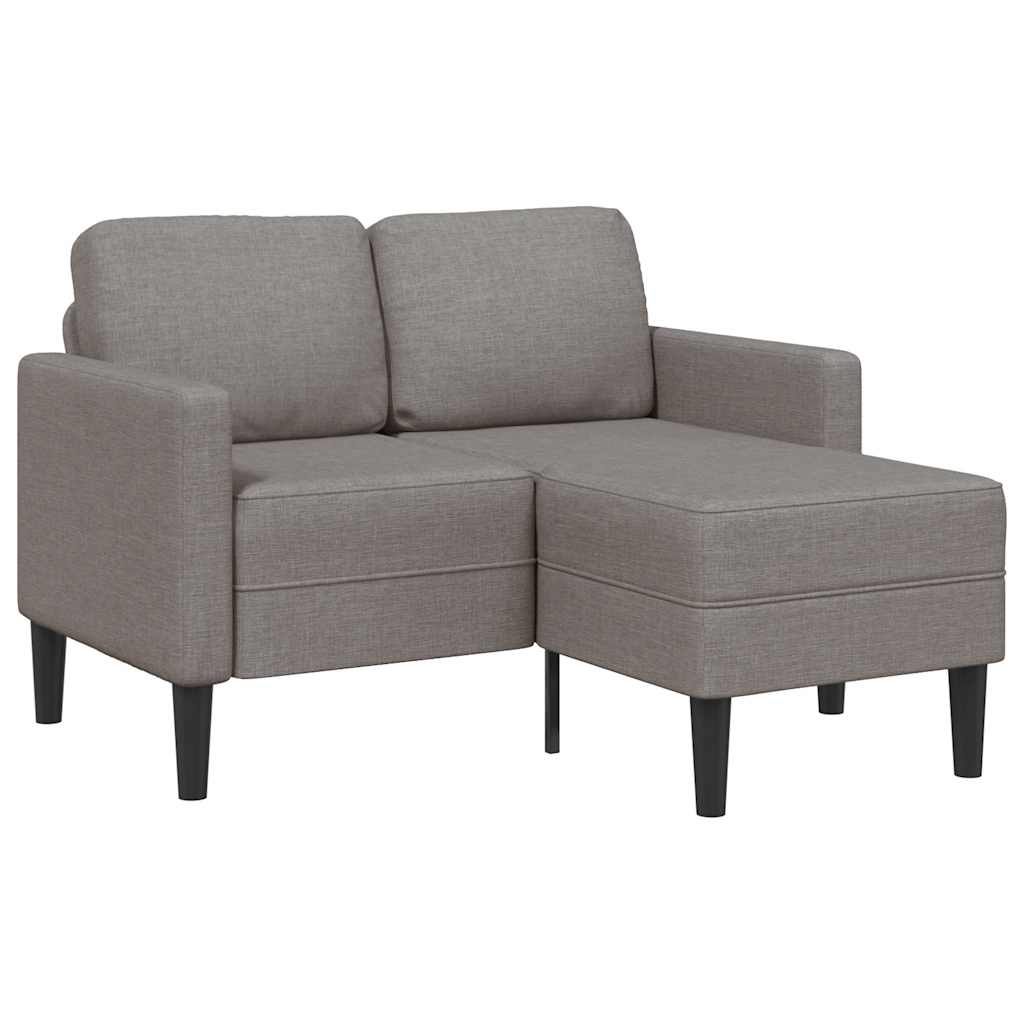 Sofa 2-sjed s ležaljkom u obliku slova L Taupe 125 cm tkanina