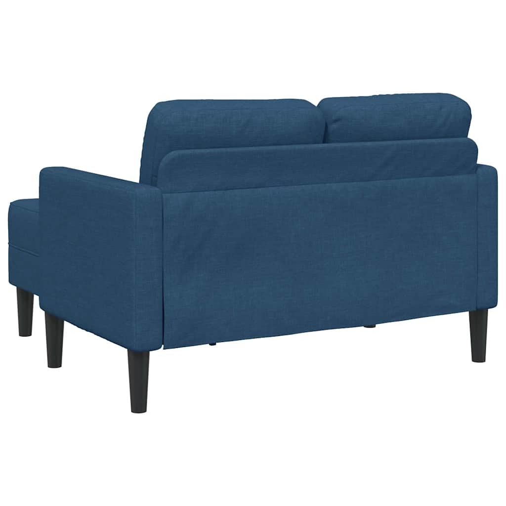 Sofa 2-sjed s ležaljkom u obliku slova L plava 125 cm tkanina