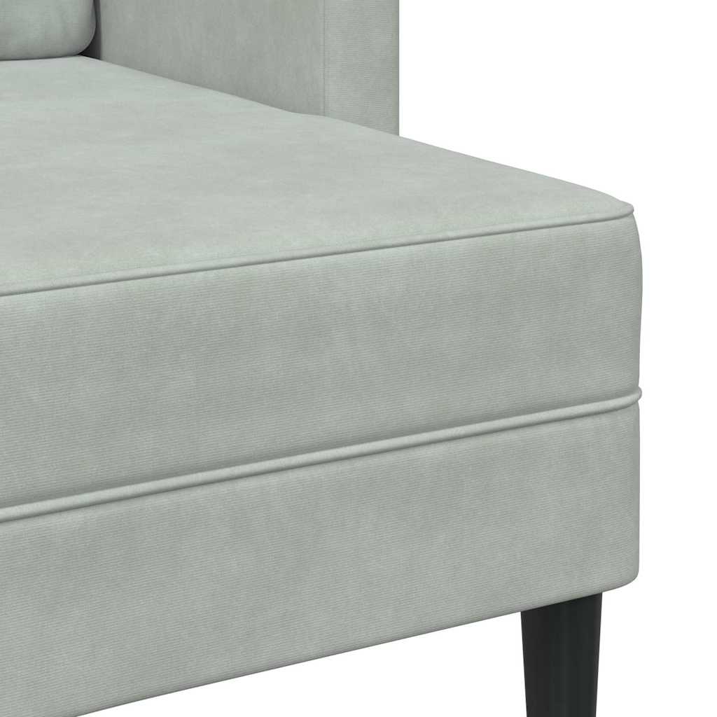 Sofa 2-sjed s ležaljkom u obliku slova L svijetlo siva 125 cm