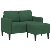 Sofa 2-sjed s ležaljkom u obliku slova L tamno zelena 125 cm