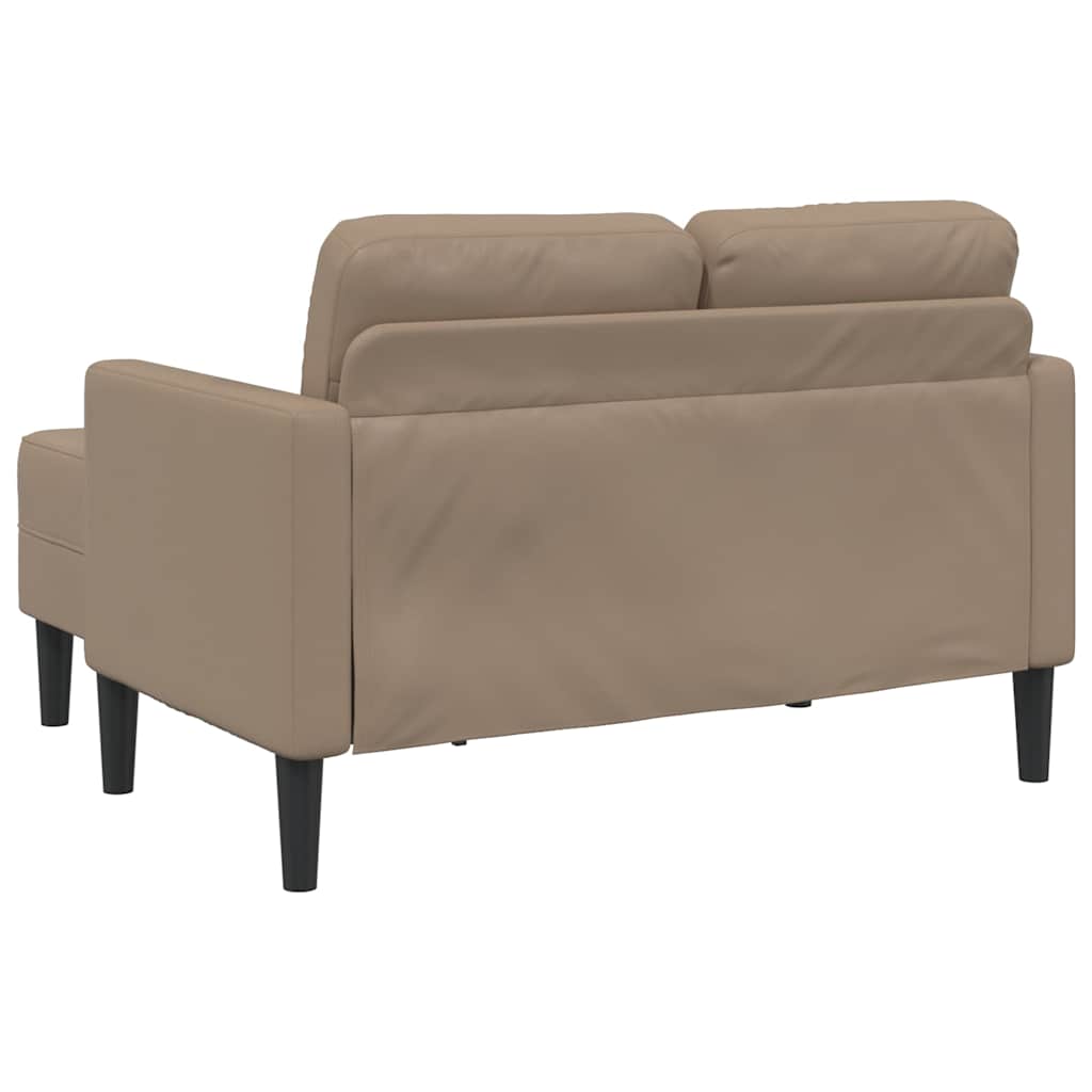 Dvosjed s ležaljkom L-oblikovani Cappuccino 125 cm umjetna koža