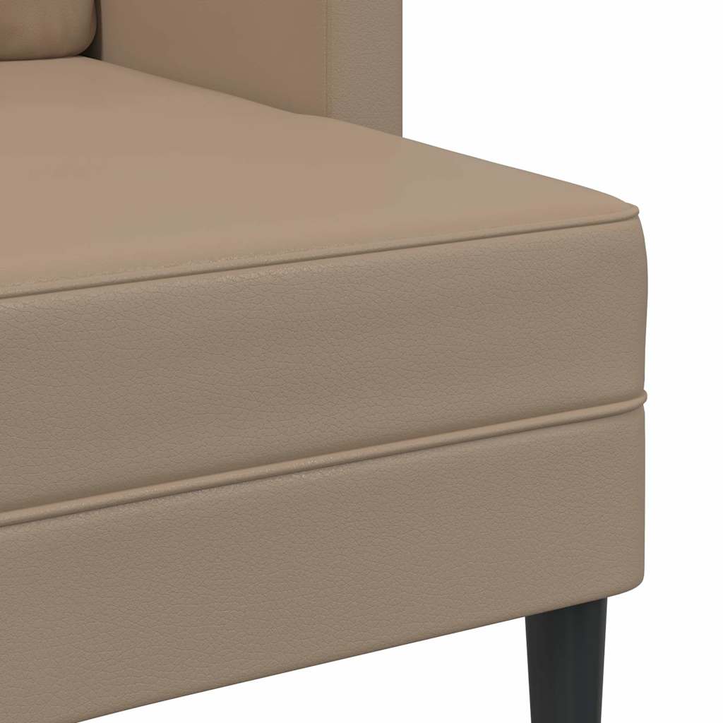Dvosjed s ležaljkom L-oblikovani Cappuccino 125 cm umjetna koža