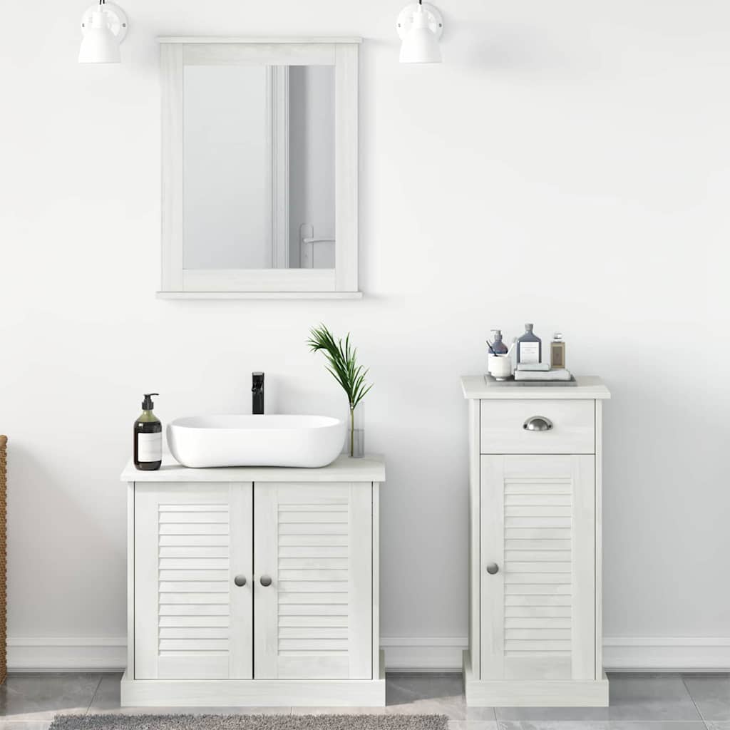 Set namještaja za kupaonicu s ladicama 3 pcs Antič White