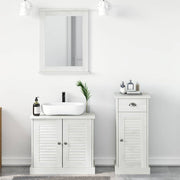 Set namještaja za kupaonicu s ladicama 3 pcs Antič White
