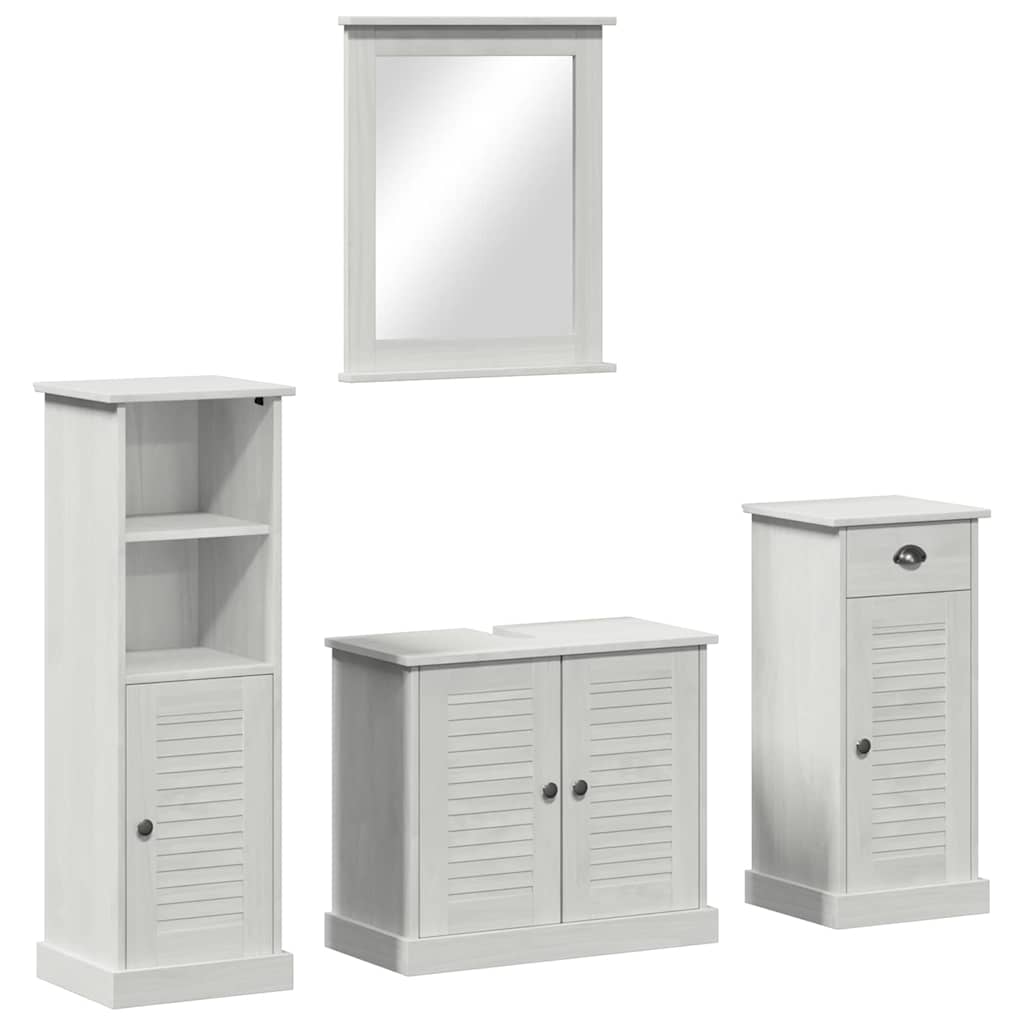 Set namještaja za kupaonicu s ladicama 4 pcs Antič White