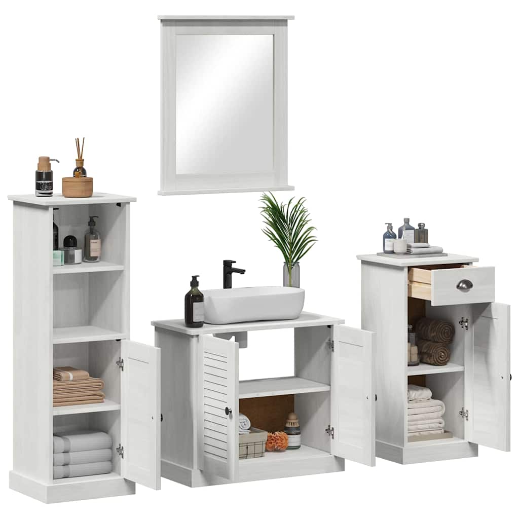 Set namještaja za kupaonicu s ladicama 4 pcs Antič White