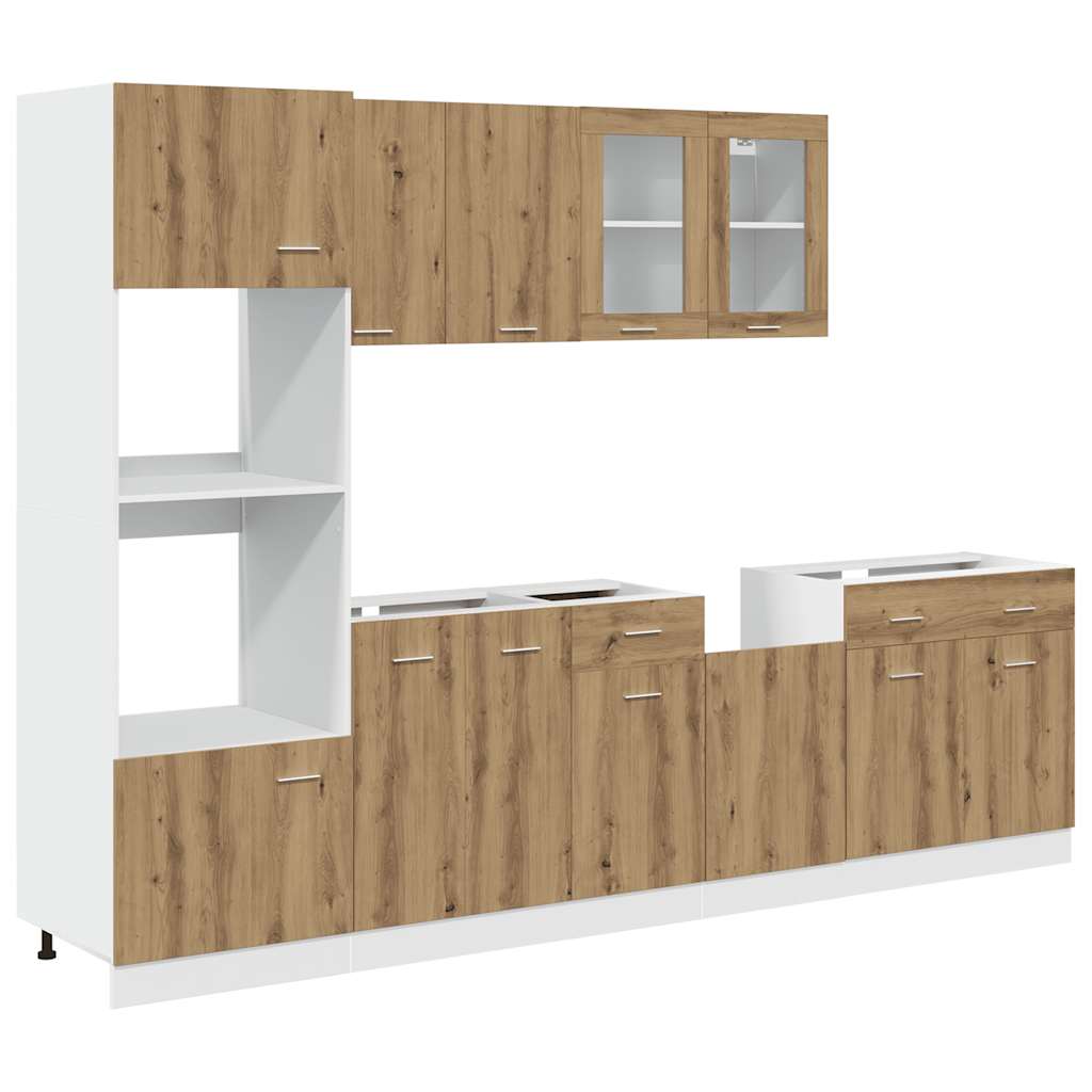 7-dijelni set kuhinjskih ormarića "Lyon" Artisan hrast, inženjersko drvo