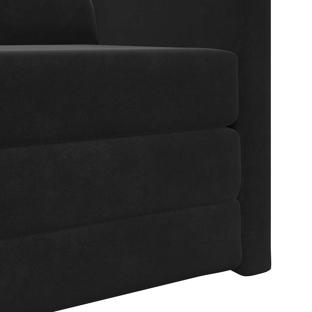 Krevet na razvlačenje Crna 74 x 77 x 81 cm Baršun