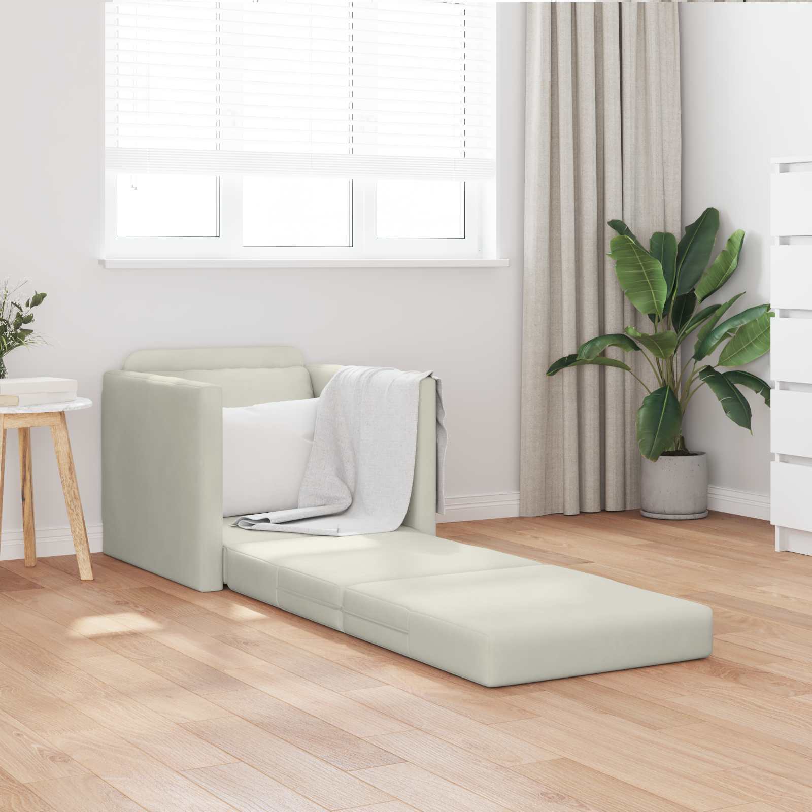Krevet na razvlačenje Krema 74 x 77 x 81 cm Baršun