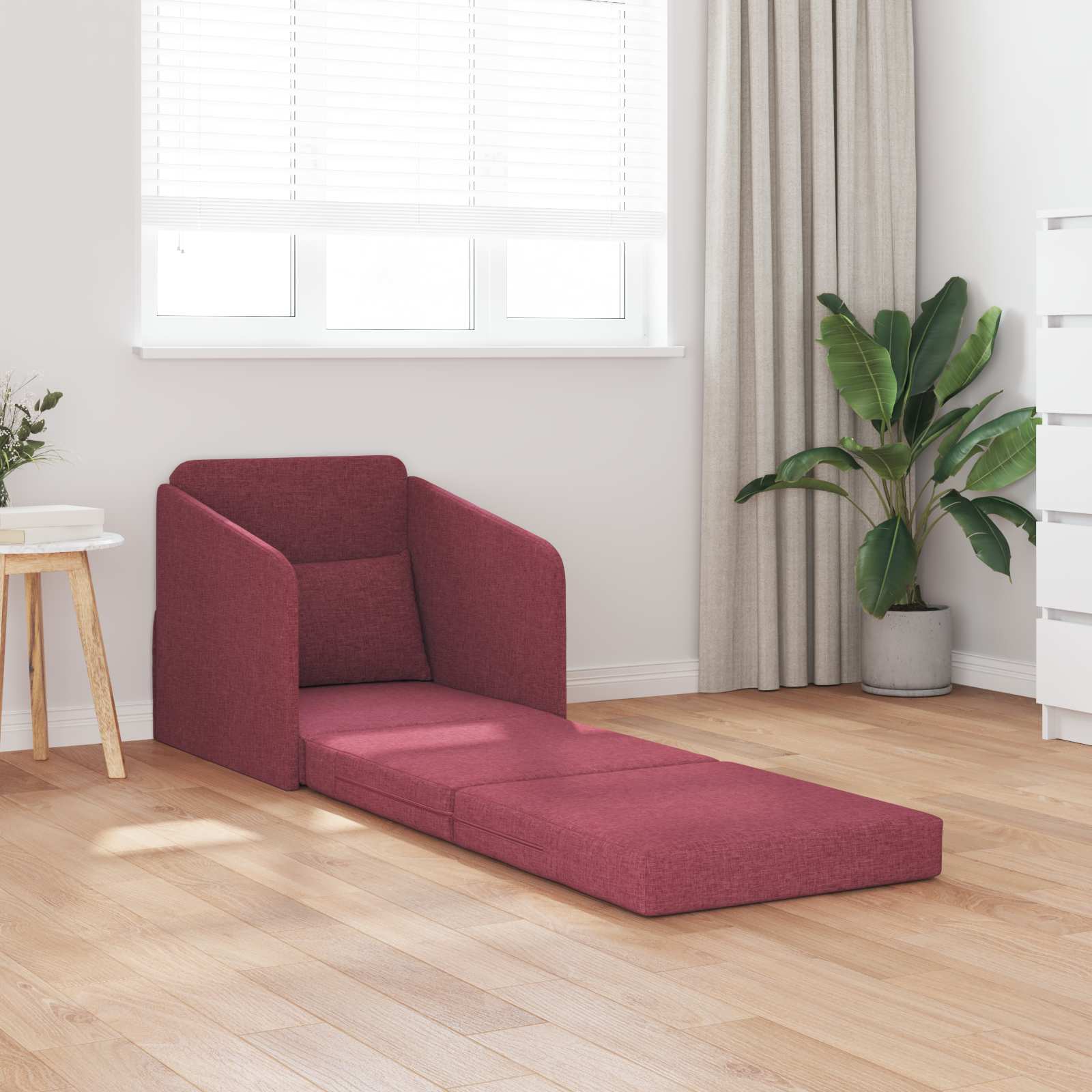 Krevet na razvlačenje Vinska crvena 65 x 80 x 83 cm tkanina