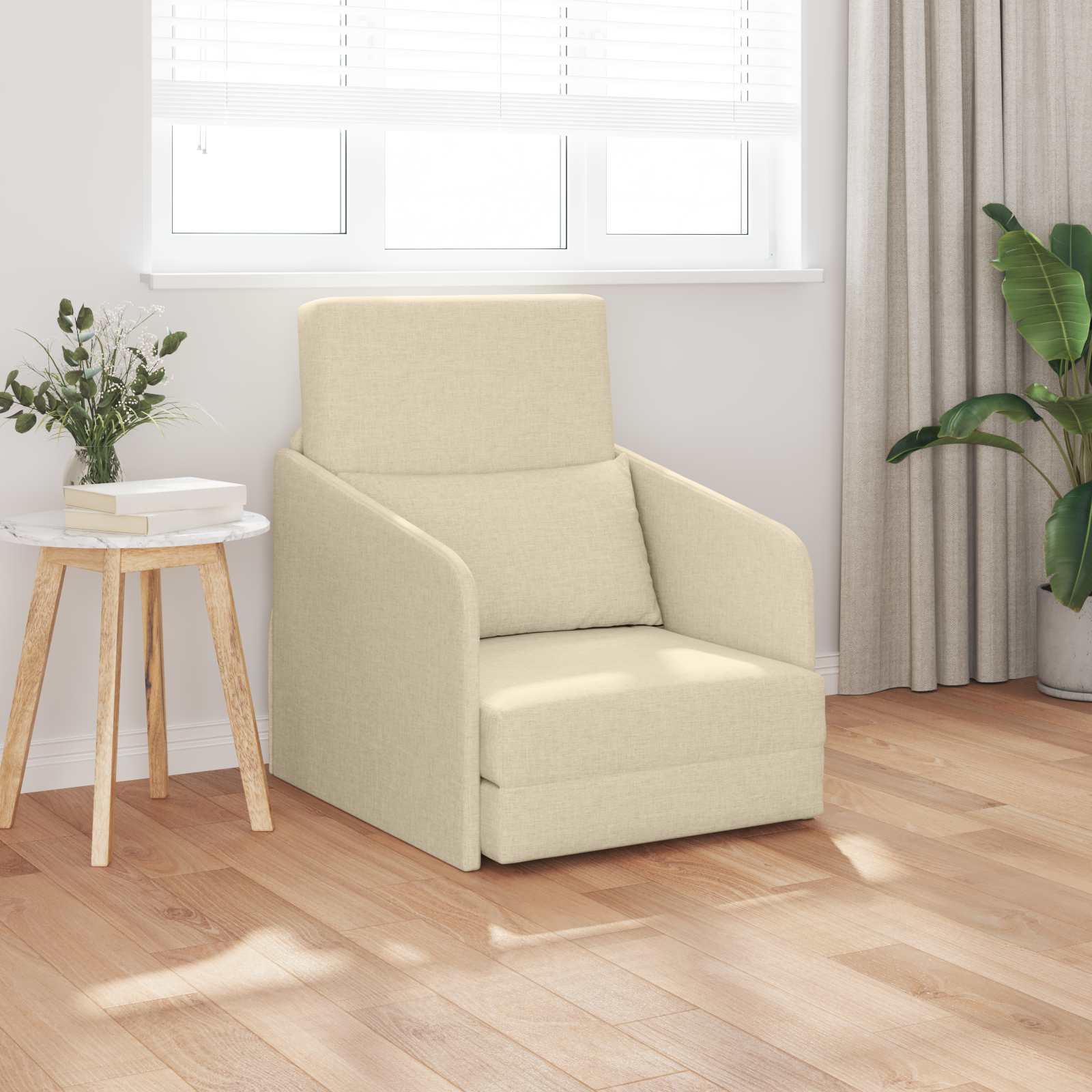 Krevet na razvlačenje Krema 65 x 80 x 83 cm tkanina