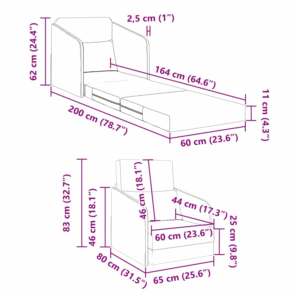 Krevet na razvlačenje Plava 65 x 80 x 83 cm Baršun