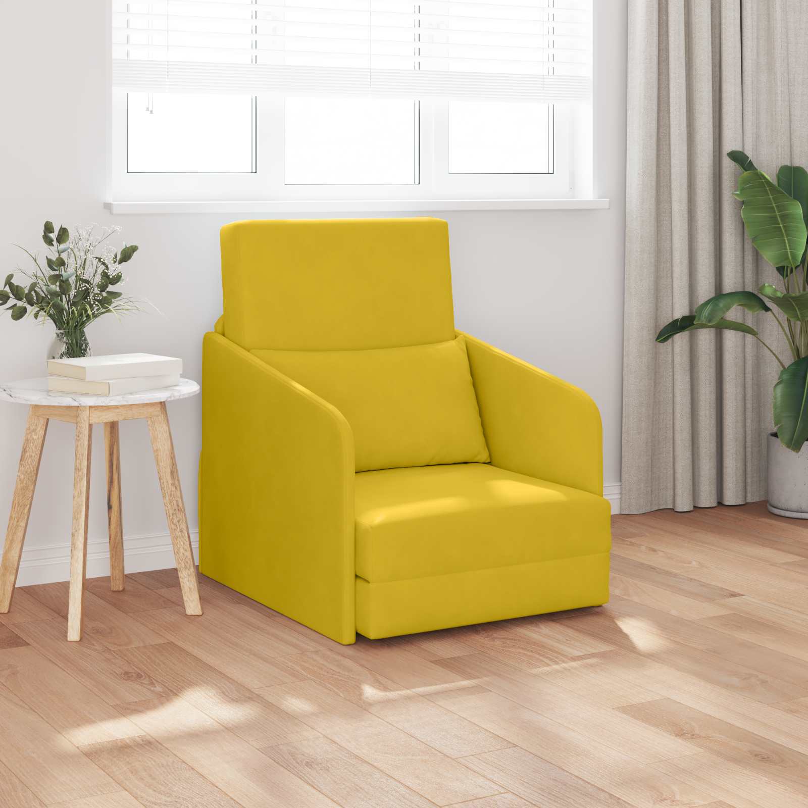 Krevet na razvlačenje Žuta 65 x 80 x 83 cm Baršun