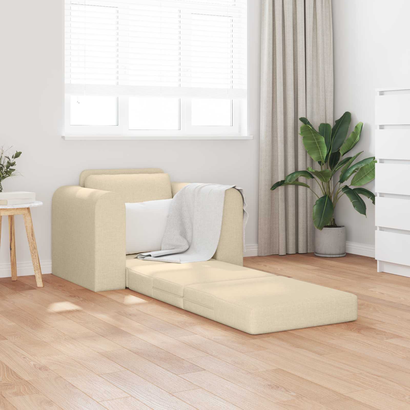 Krevet na razvlačenje Krema 98 x 71 x 83 cm tkanina
