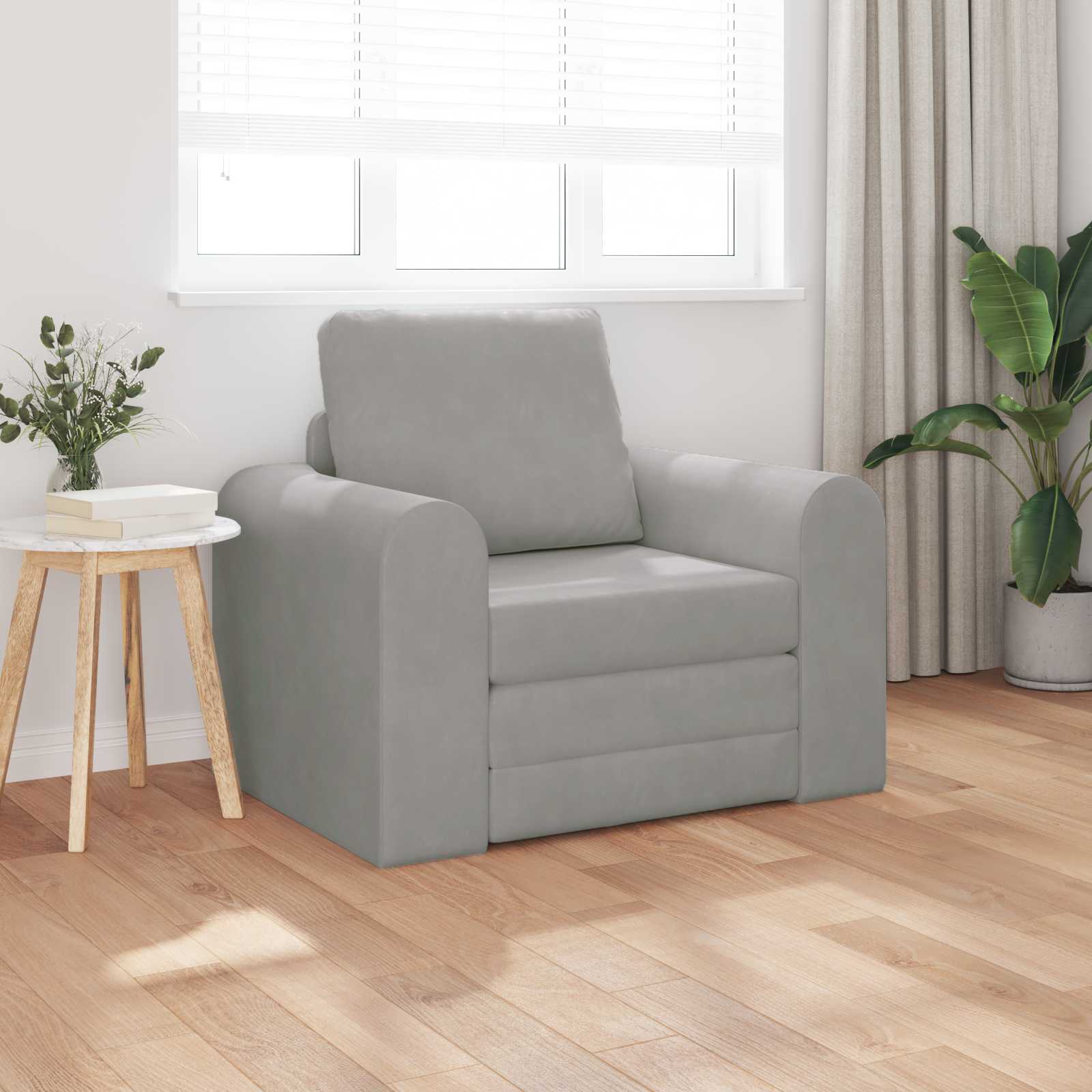 Krevet na razvlačenje Svijetlo siva 98 x 71 x 83 cm Baršun