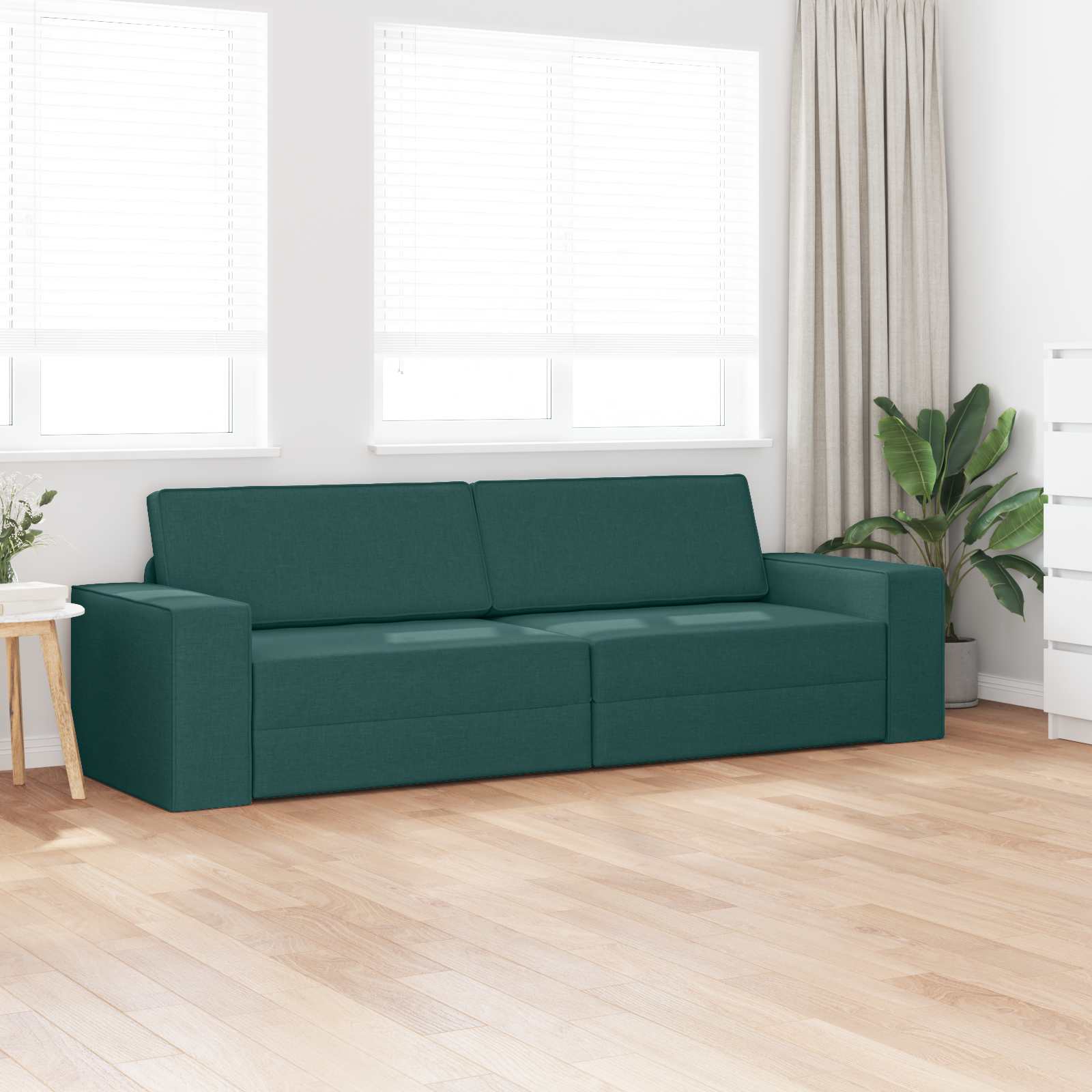 Krevet na razvlačenje Tamnozelena 245 x 78 x 77 cm tkanina