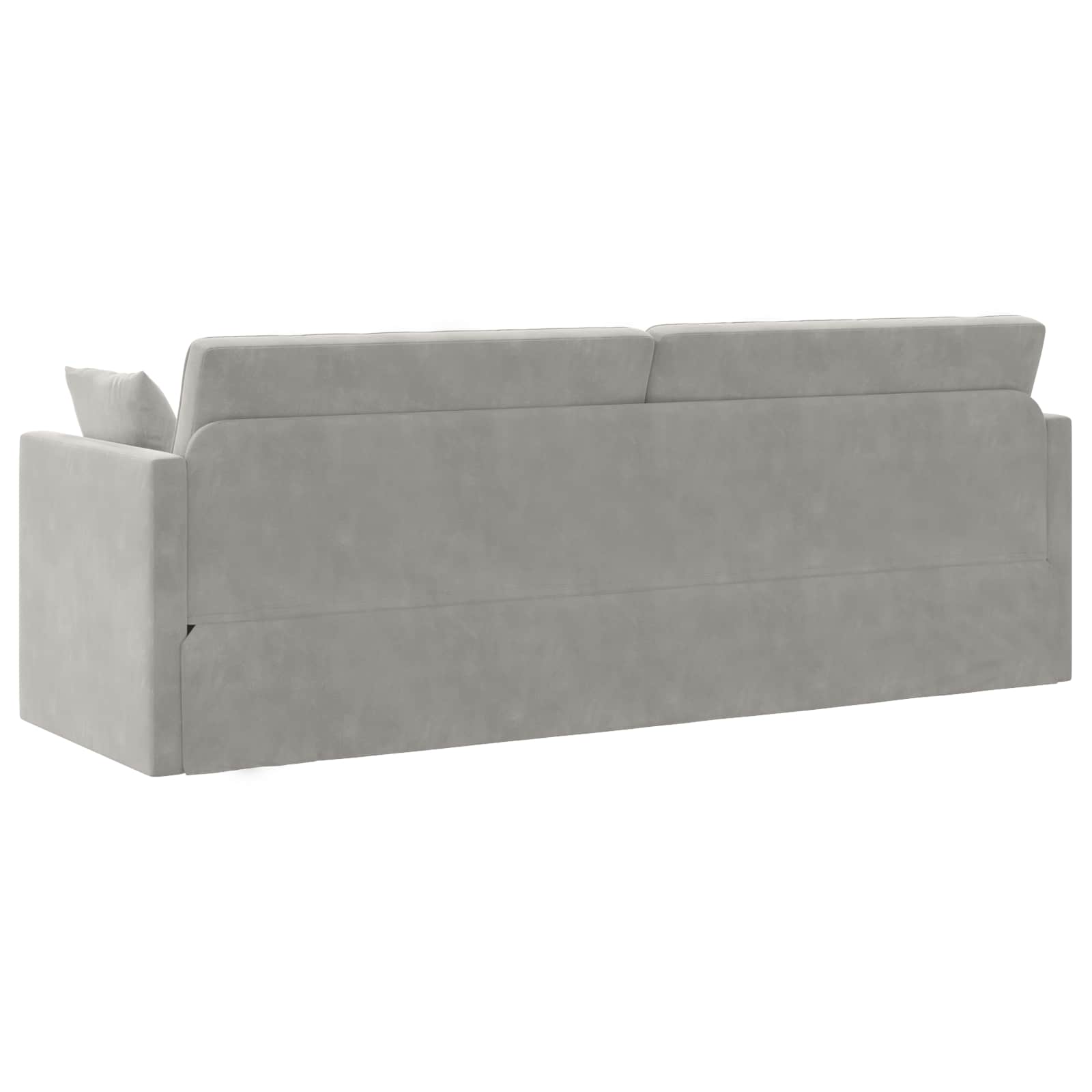 Podni kauč na razvlačenje Svijetlo siva 213 x 70 x 77 cm Baršun