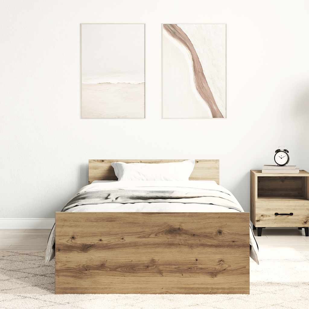 Okvir kreveta bez madraca boja hrasta artisan 90x200 cm