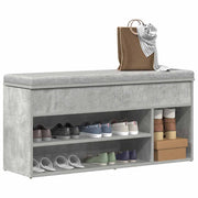 Klupa za cipele boja betona 102x30,5x45 cm konstruirano drvo