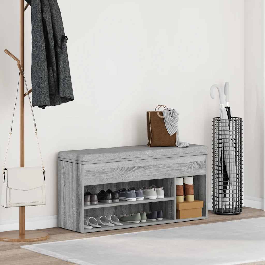 Klupa za cipele boja hrasta 102x30,5x45 cm konstruirano drvo