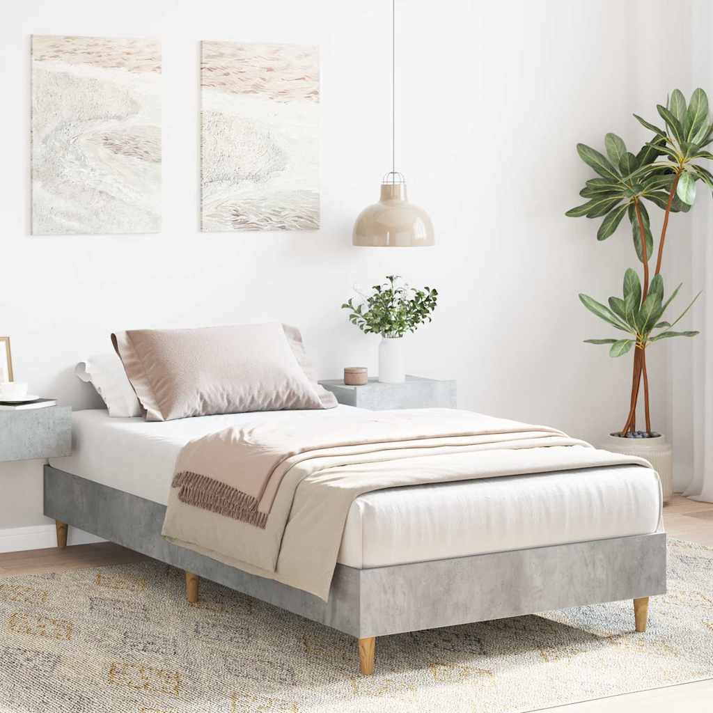 Okvir kreveta bez madraca beton siva 75x190cm konstruirano drvo