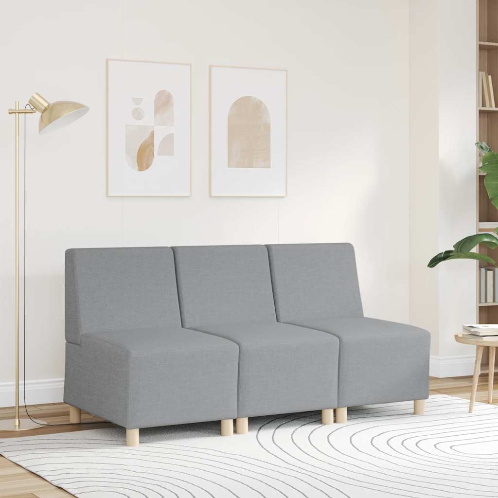 Modularna sofa bez naslona za ruke svijetlo siva 55 cm tkanina