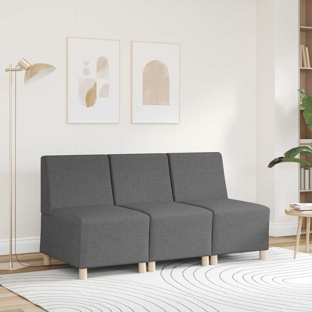 Modularna sofa bez naslona za ruke tamno siva 55 cm tkanina