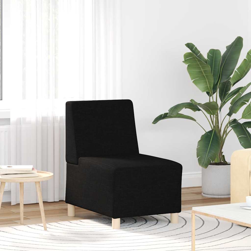 Modularna sofa bez naslona za ruke crna 55 cm tkanina