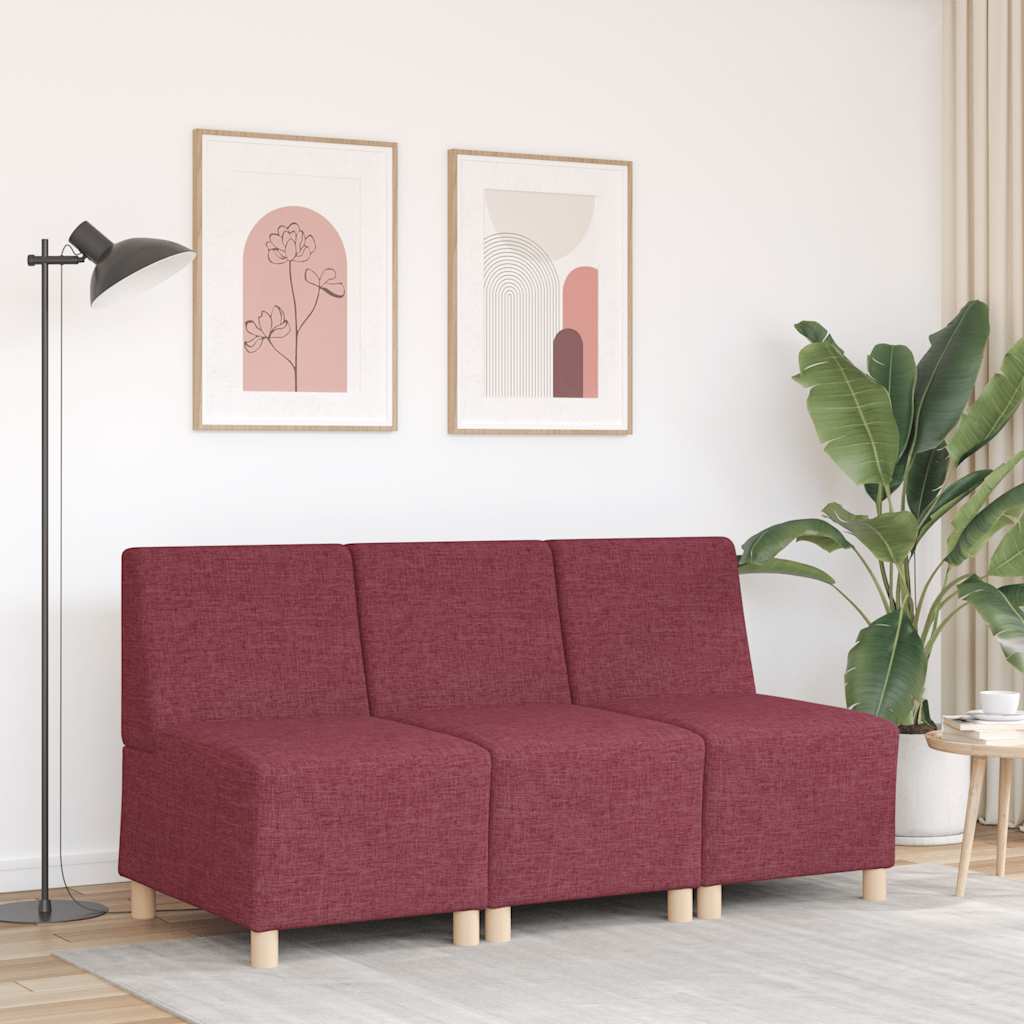 Modularna sofa bez naslona za ruke, vino crvena, 55 cm, tkanina