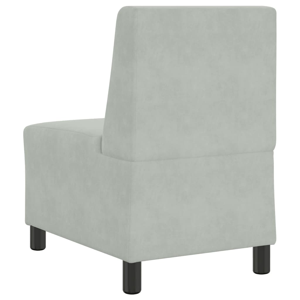 Modularna sofa bez naslona za ruke svijetlosiva 55 cm baršunasta