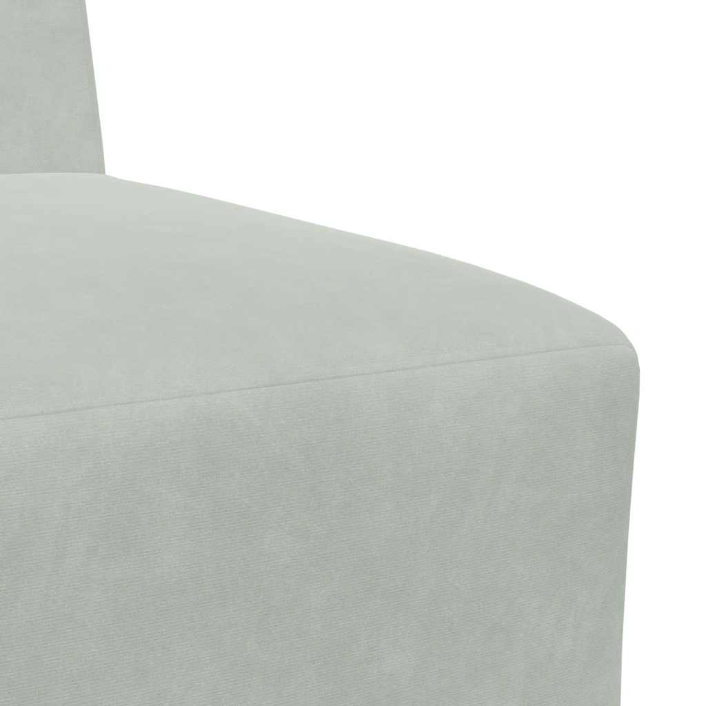 Modularna sofa bez naslona za ruke svijetlosiva 55 cm baršunasta