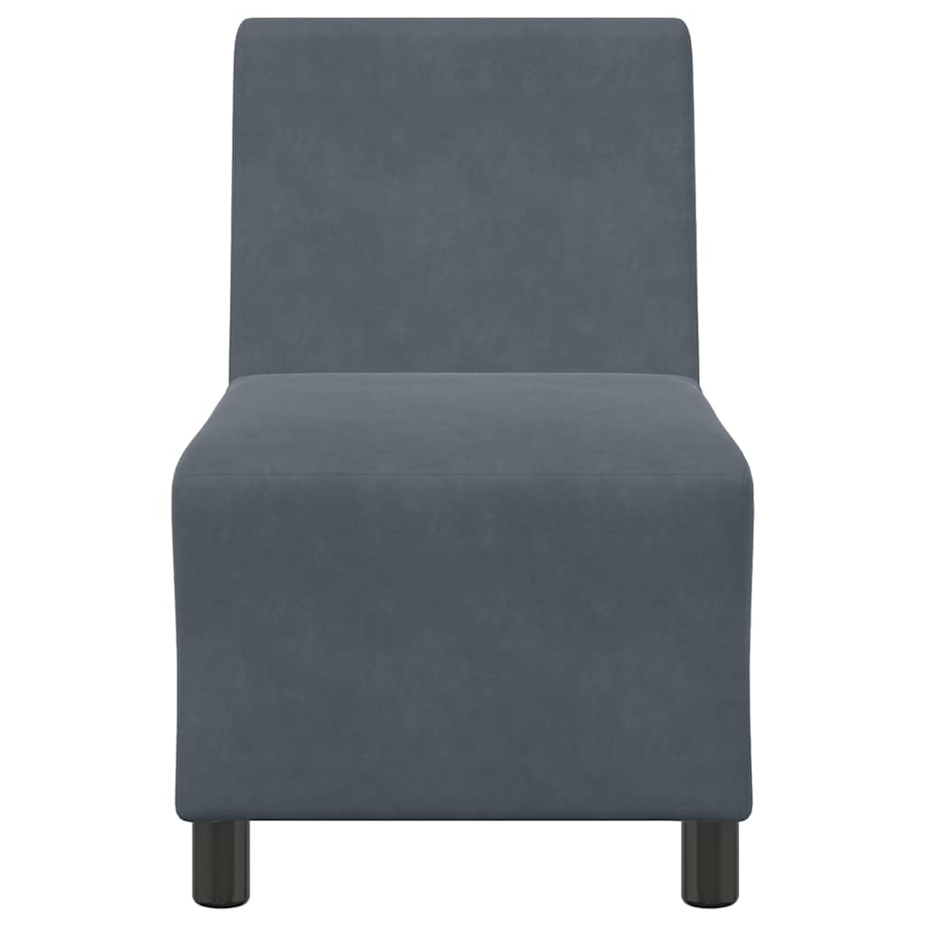 Modularna sofa bez naslona za ruke tamno siva 55 cm baršunasta