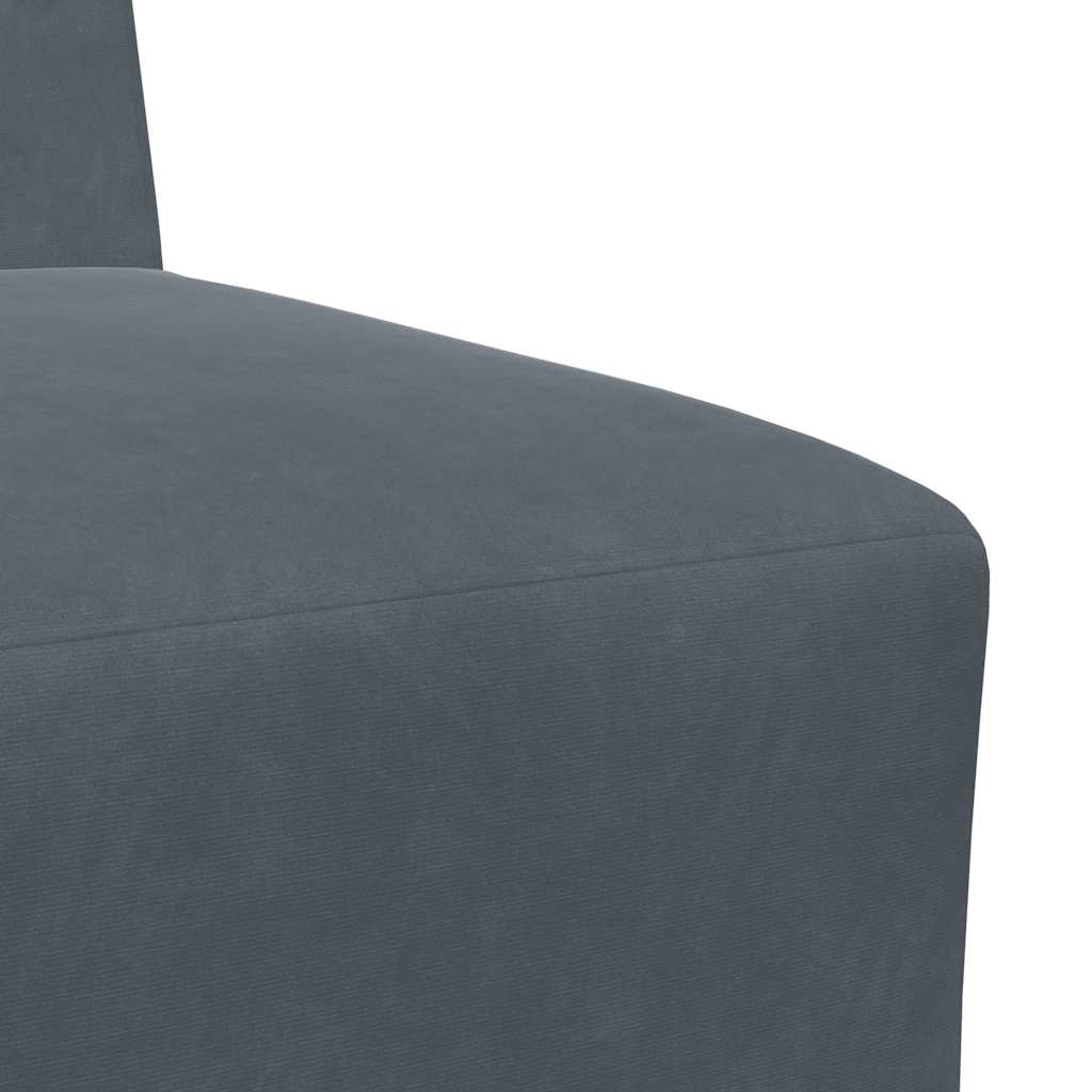 Modularna sofa bez naslona za ruke tamno siva 55 cm baršunasta