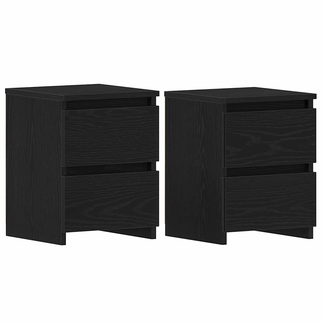 Noćni ormar 2 pcs Crni hrast 30 x 30 x 40 cm Konstruirano drvo