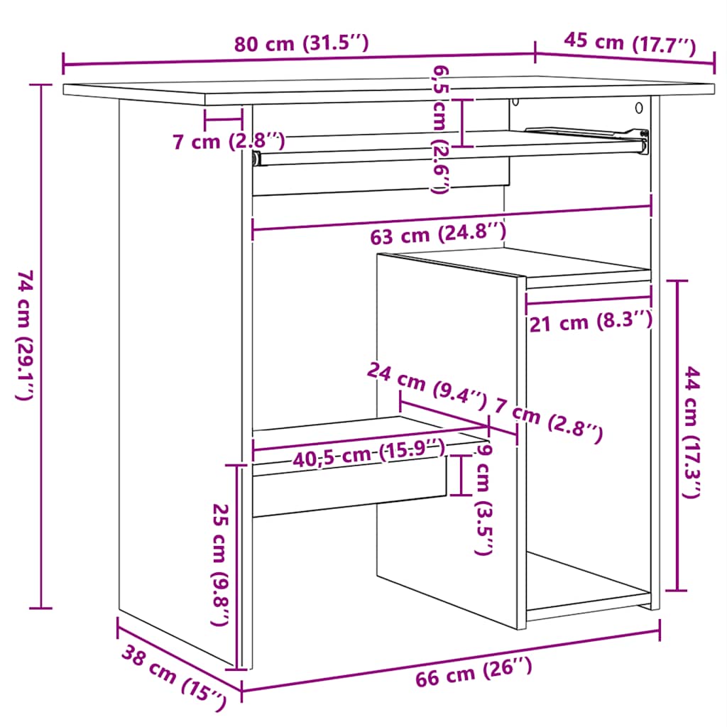 Stol crni hrast 80x45x74 cm konstruirano drvo