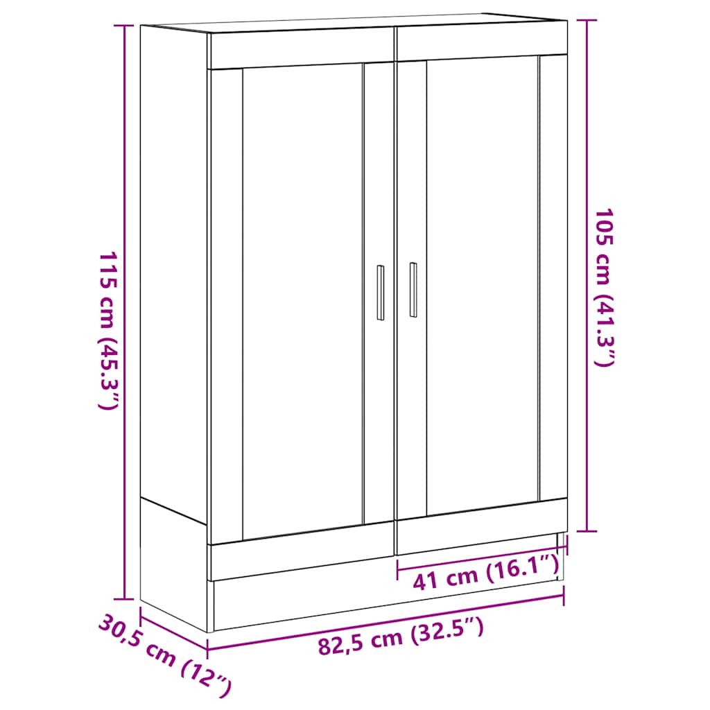 Ormar za knjige crni hrast 82,5x30,5x115 cm konstruirano drvo