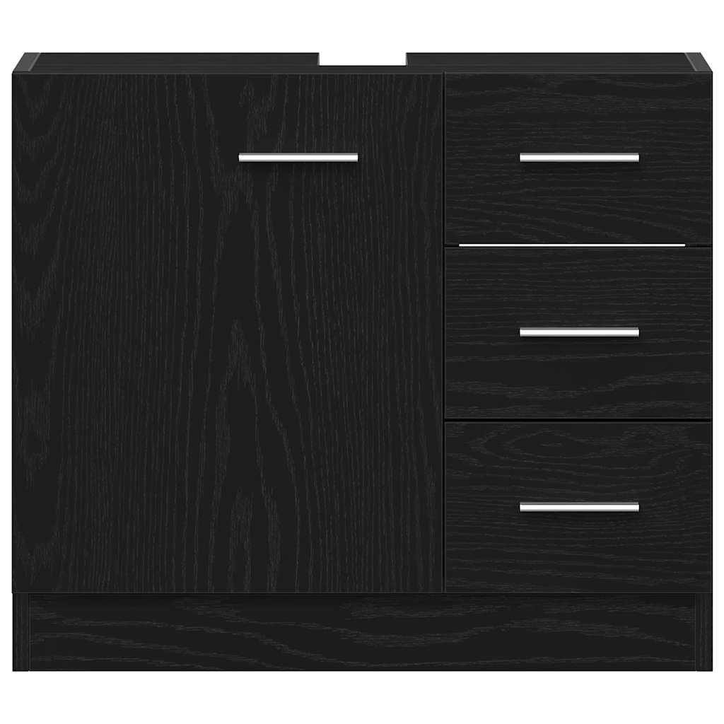 Ormarić za umivaonik crni hrast 63x30x54 cm inženjerski drvo