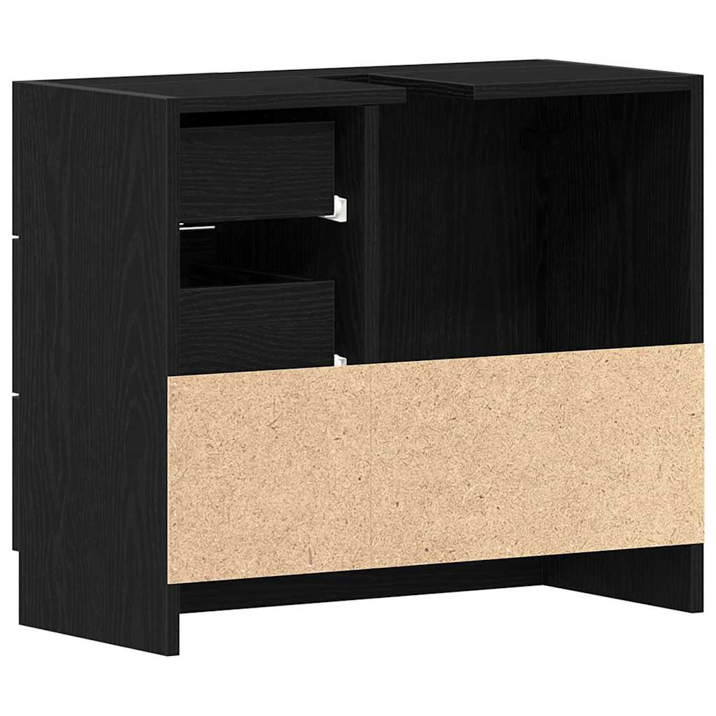 Ormarić za umivaonik crni hrast 63x30x54 cm inženjerski drvo