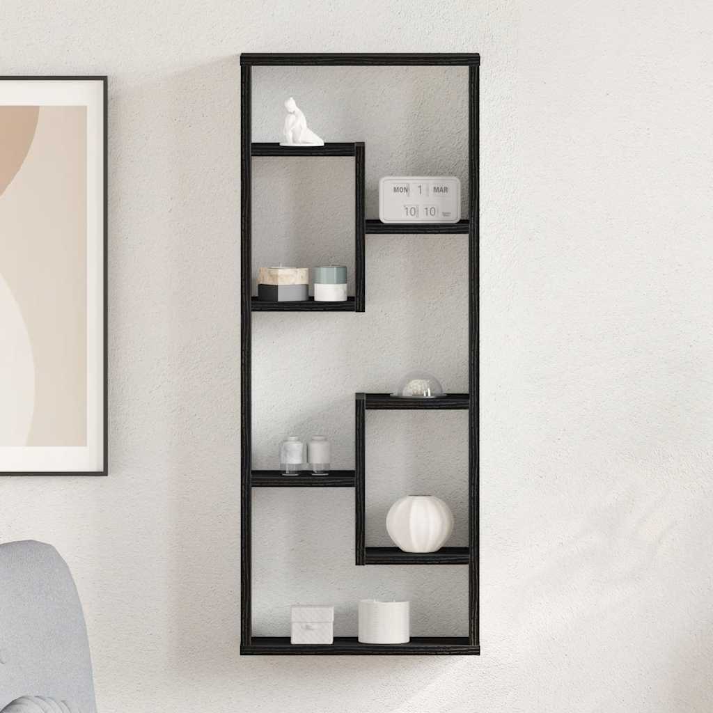 Zidna polica crni hrast 36x16x90 cm inženjerski drvo