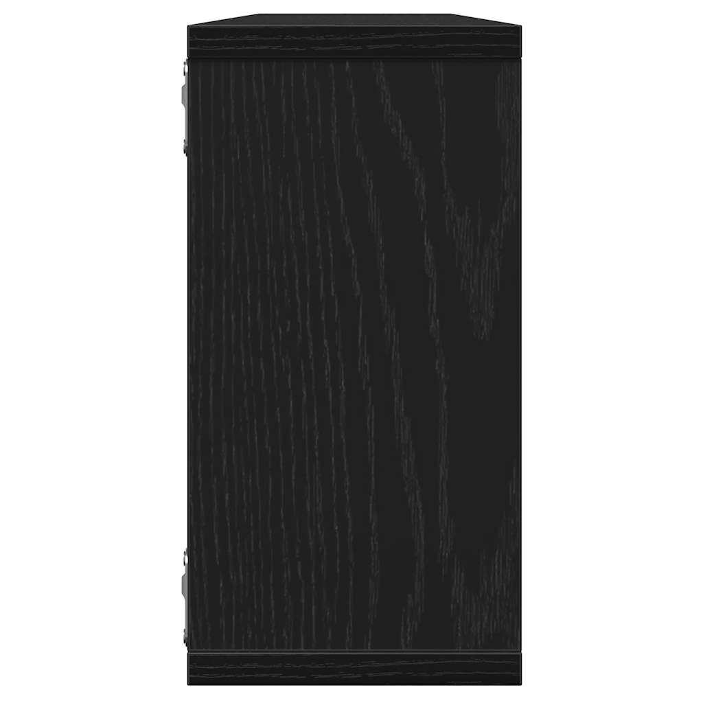 Zidne kockaste police 4 kom crni hrast 100x15x30 cm